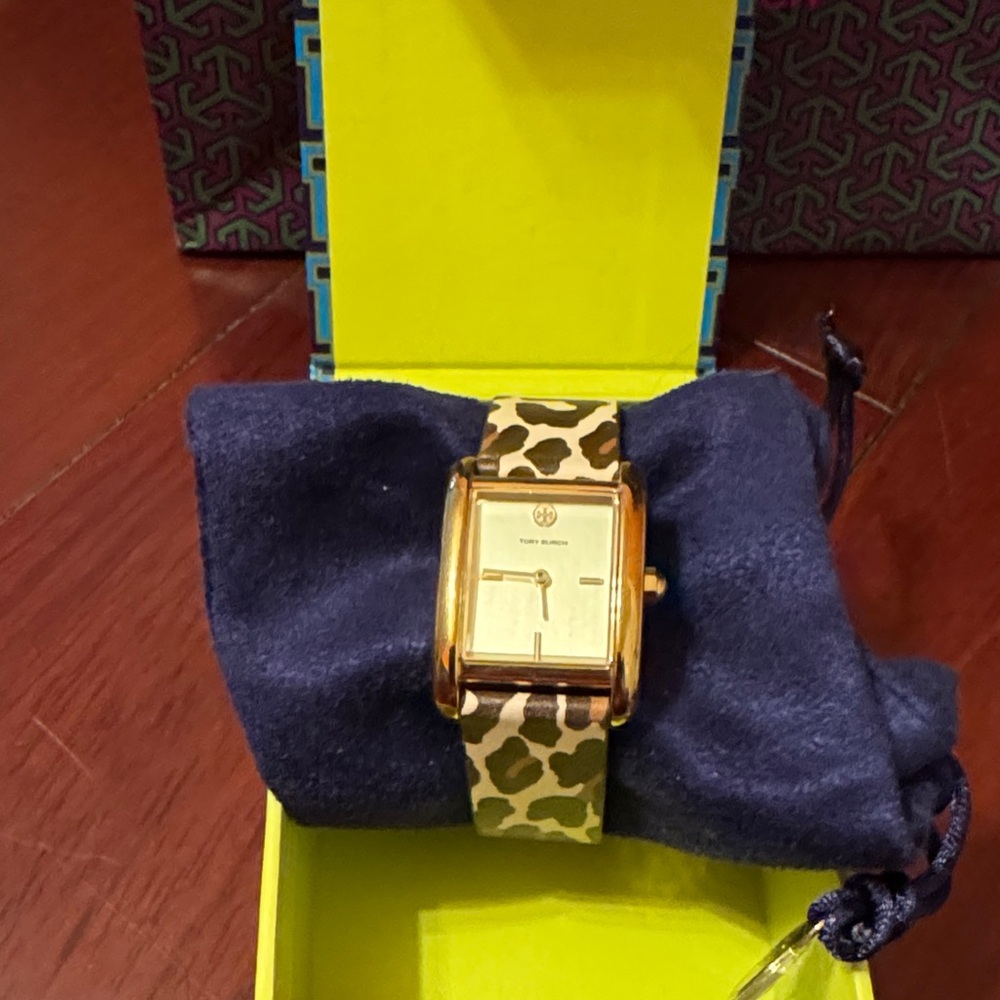 Tory Burch Gold and Leopard Women's Watch
